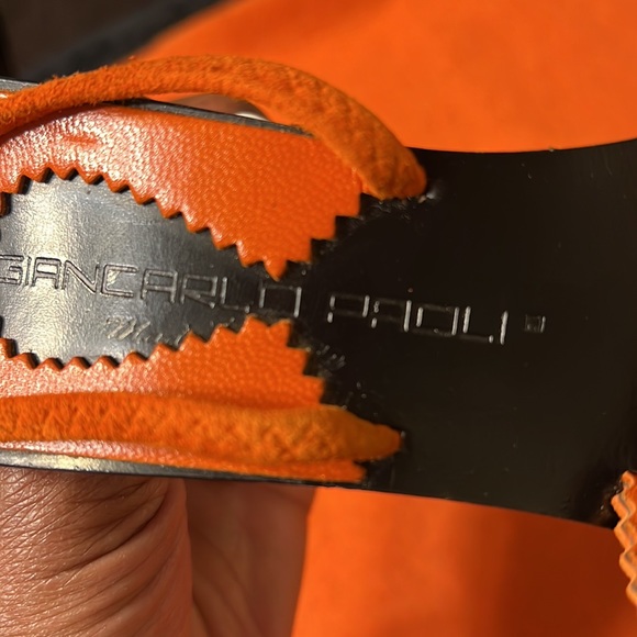 Beautiful Giancarlo Paoli Orange Sandals Size 40 - Picture 12 of 16